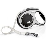 Flexi New Comfort L 5 m nauhalla Musta