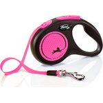 Flexi New Neon S 5 m nauhalla Pinkki