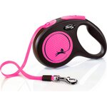 Flexi New Neon M 5 m nauhalla Pinkki
