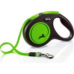 Flexi New Neon M 5 m nauhalla Vihreä
