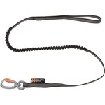 Non-stop dogwear Touring Bungee Leash 23 mm 2,8 m Musta-harmaa