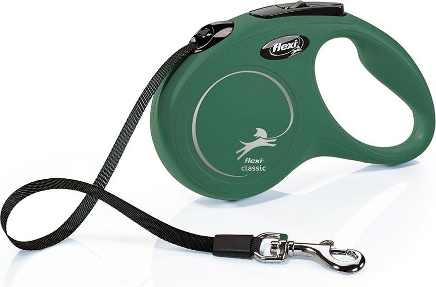 Flexi New Classic S 5 m nauhalla Vihreä