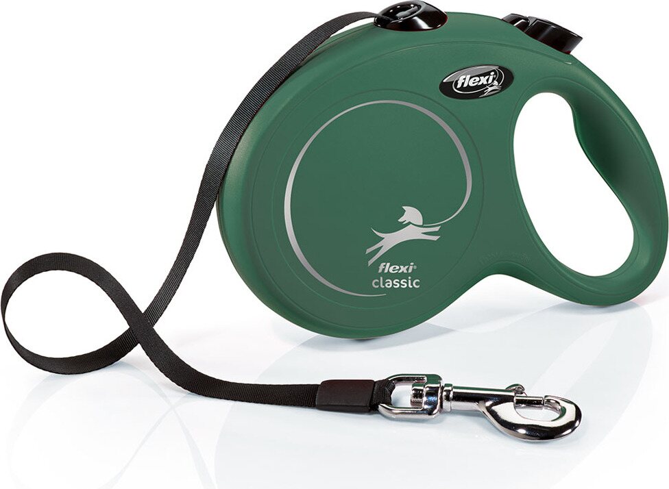 Flexi New Classic L 5 m nauhalla Vihreä