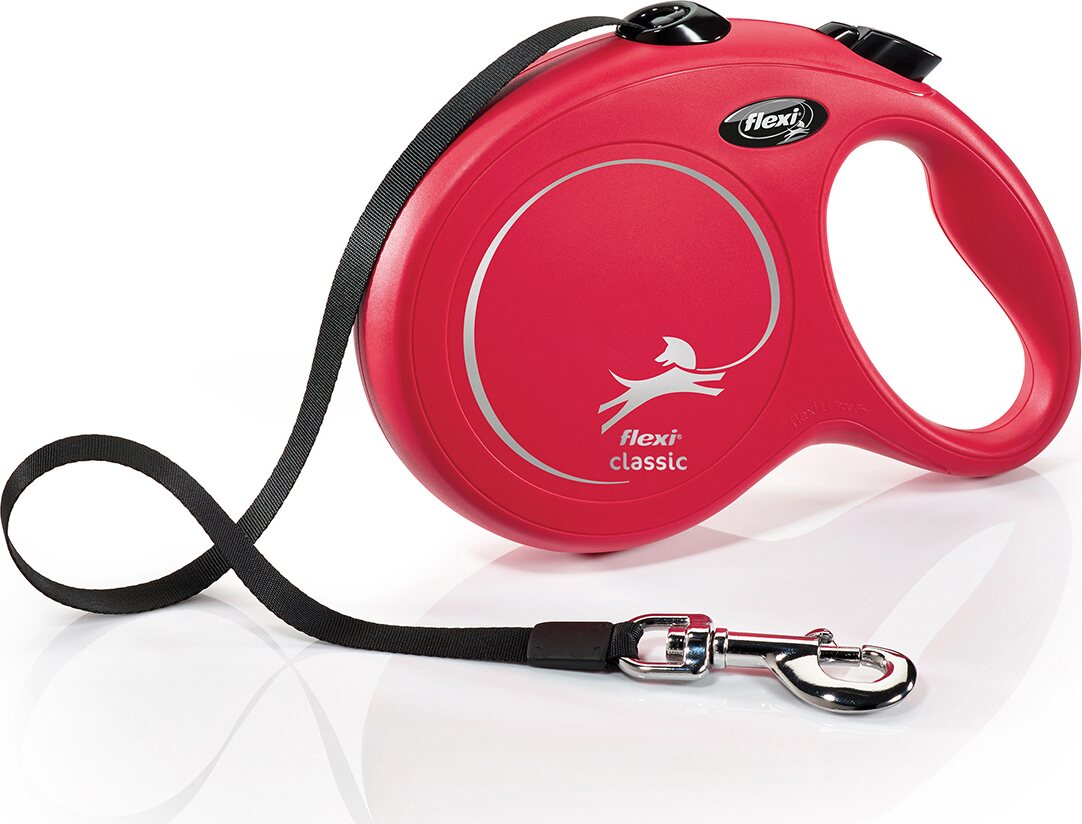 Flexi New Classic L 8 m nauhalla Punainen