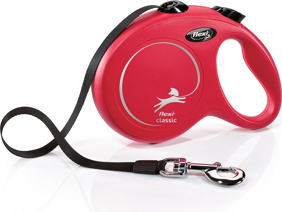 Flexi New Classic L 5 m nauhalla Punainen