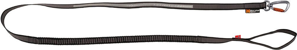 Non-stop dogwear Touring Bungee Leash 23 mm 2 m Musta-harmaa