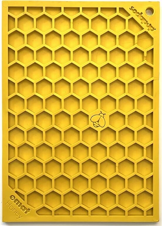 Sodapup Lickmat Small 12 x 17 cm - eri kuoseja Keltainen hunajakenno