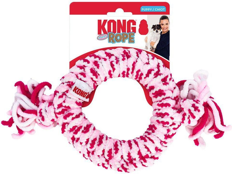 Kong Rope Ring puppy 17 cm Vaaleanpunainen