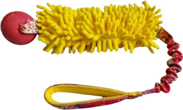 Agilitoy Soffy Fur palkkauslelu pehmopallolla 58 cm Keltainen