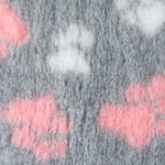 Foxy Fur Karva-alusta Harmaa vaaleanpunaisilla tassuilla 100 x 75 cm
