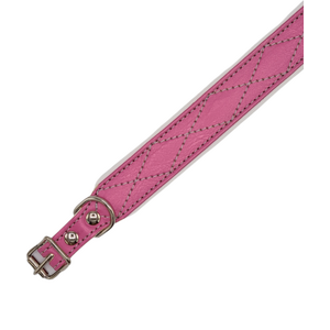 Nahka-Nasta Levenevä Solkipanta Koristetikkauksilla 35 mm fuksia