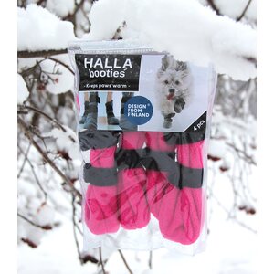 FINNERO HALLA fleecetossut 4 kpl pinkki