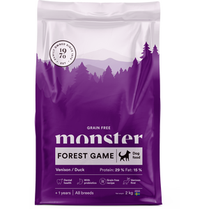 Monster Grain Free Forest Game Venison & Duck koiran kuivaruoka 12 kg