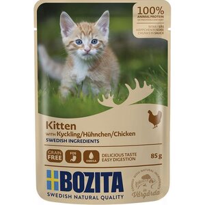 Bozita Kitten kananpaloja kastikkeessa kissan märkäruoka 85 g