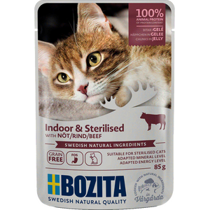 Bozita Indoor & Sterilised nauta kastikkeessa kissan märkäruoka 85 g