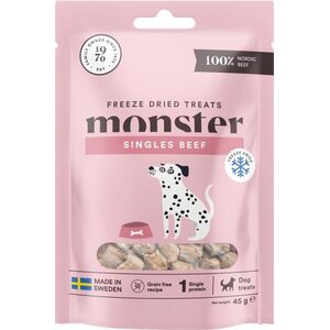 Monster Freeze Dried Treats Singles Beef nauta koiranherkku 45 g