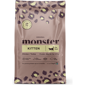 Monster Cat Original Kitten Chicken & Turkey kissan kuivaruoka 2 kg