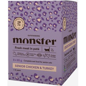 Monster Senior Chicken & Turkey kissan märkäruoka 8 x 85 g