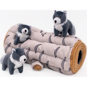 ZippyPaws Zippy Burrow Arctic Wolf Log nyhtölelu