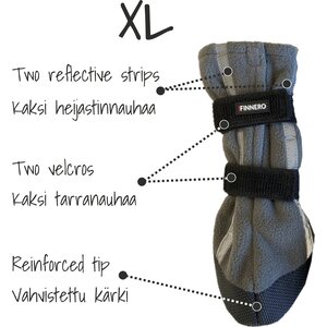 FINNERO HALLA Reflective fleecetossut 4 kpl harmaa