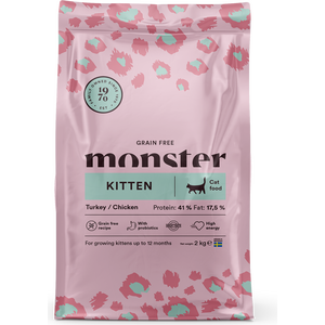 Monster Cat Grain Free Kitten Turkey & Chicken kissan kuivaruoka 2 kg