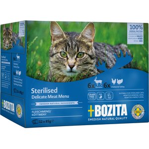 Bozita Sterilised lajitelma kastikkeessa kissan märkäruoka 12 x 85 g