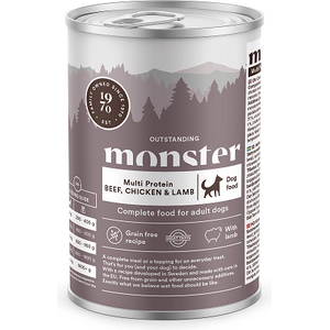 Monster Multi Protein Nauta, kana & lammas koiran märkäruoka 400 g