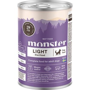 Monster Light & Sterilized possu-kana koiran märkäruoka