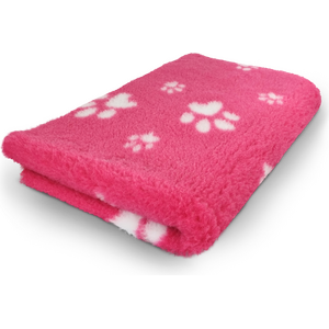 Vet Bed Karva-alusta pinkki valkoisilla tassuilla 100 x 75 cm