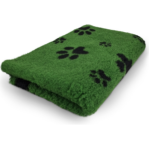 Vet Bed Karva-alusta tummanvihreä mustilla tassuilla 100 x 75 cm