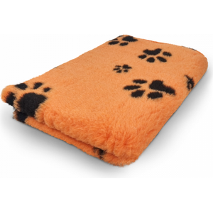 Vet Bed Karva-alusta oranssi mustilla tassuilla 100 x 75 cm