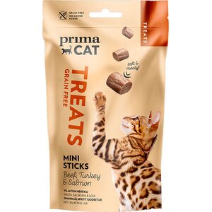 PrimaCat Softy Mini Sticks Nauta, kalkkuna & lohi 50 g kissan makupala