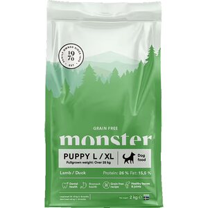 Monster Grain Free Puppy L/XL Lamb/Duck koiran kuivaruoka 2 kg