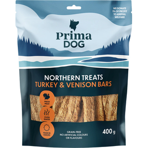 PrimaDog Northern Treats Kalkkuna-Peuratanko 400 g