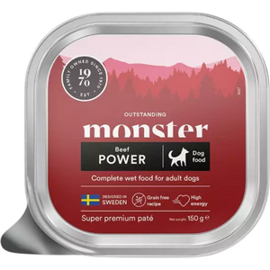 Monster Power Beef Pate koiran märkäruoka 150 g
