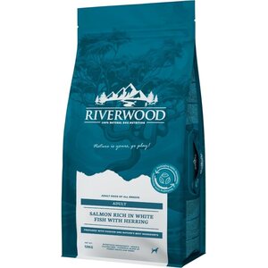 Riverwood Adult Lohi, Vaalea kala & Silli koiran kuivaruoka 12 kg