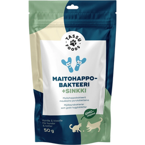 Tassu Foods Maitohappobakteeri + sinkki purutabletit 50 g