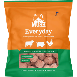 MUSH Everyday Vihreä Nauta-sika-kana 9 kg (3 x 3 kg) Ennakkotilaus