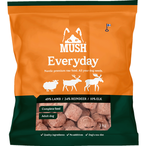 MUSH Everyday Wild Lammas-poro-hirvi 9 kg (3 x 3 kg)Ennakkotilaus