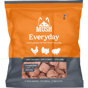MUSH Everyday Harmaa Kana-kalkkuna-lammas 9 kg (3 x 3 kg) Ennakkotilaus