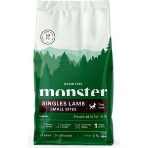 Monster Grain Free Singles Lamb Small Bites koiran kuivaruoka 12 kg