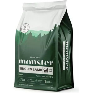Monster Grain Free Singles Lamb koiran kuivaruoka 2 kg