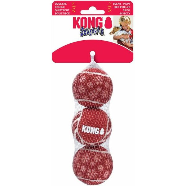 Kong SqueakAir Ball M 3 kpl punainen