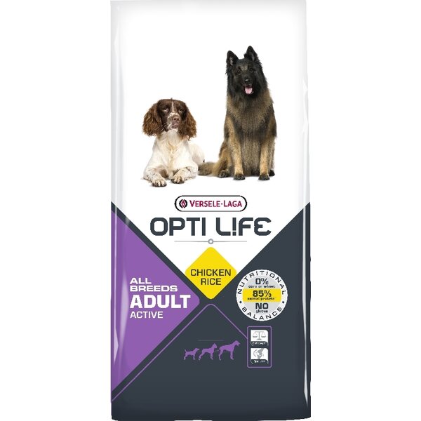 Opti Life Adult Active koiran kuivaruoka 12,5 kg