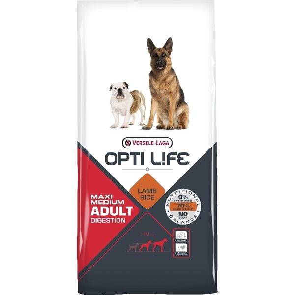 Opti Life Adult Digestion Medium & Maxi koiran kuivaruoka 12,5 kg