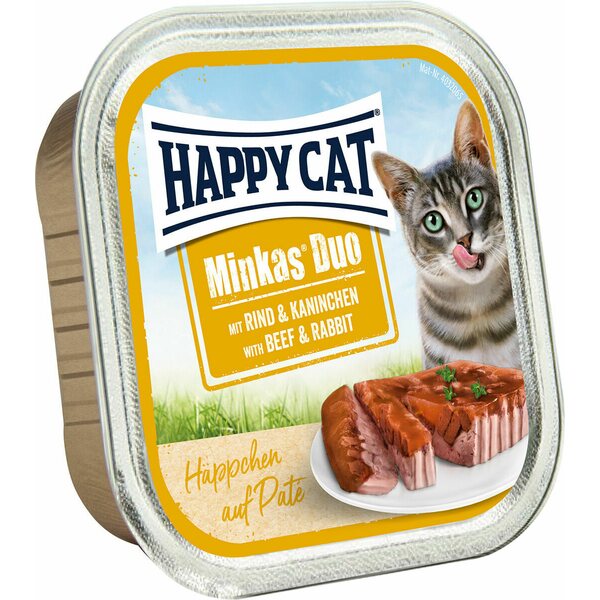 Happy Cat Minkas Duo Menu Nauta & Kaniini kissan märkäruoka 100 g