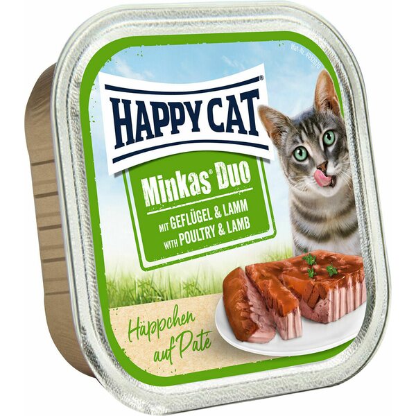Happy Cat Minkas Duo Menu Siipikarja & Lammas kissan märkäruoka 100 g