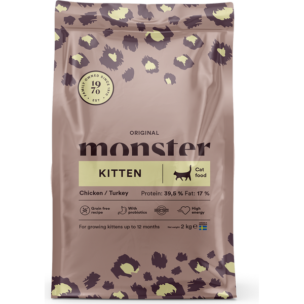 Monster Cat Original Kitten Chicken & Turkey kissan kuivaruoka 400 g