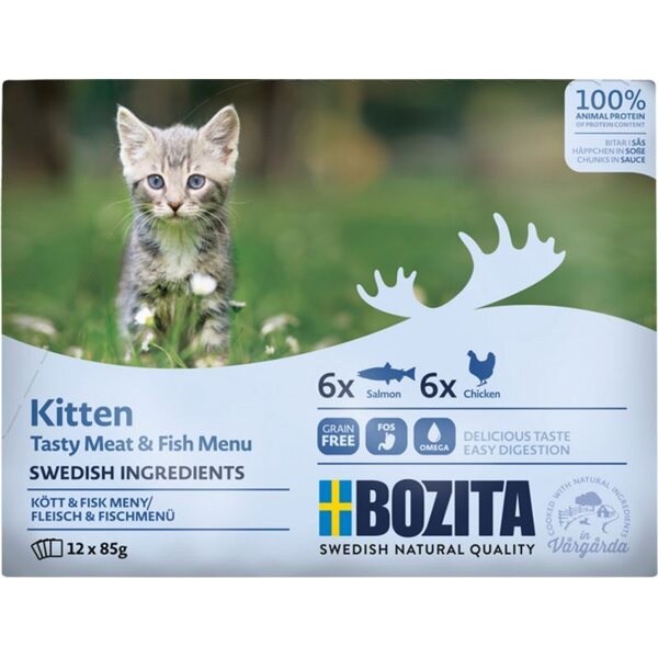 Bozita Kitten lajitelma kastikkeessa 12 x 85 g