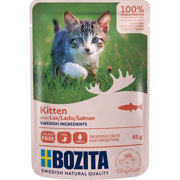 Bozita Kitten lohi kastikkeessa 12 x kissan märkäruoka 85 g